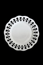 4 pc Stunning White Lace Effect Glass Charger Plates 30cm – Elegant Table Décor