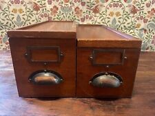Set of 2 large vintage solid wooden tongue and groove draws/boxes both with lids