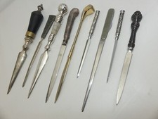 (ref288CU) 9 Vintage retro letter openers mother of pearl silver plated etc