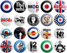 20 x Mod - Various Designs - BUTTON PIN BADGES 25mm 1 INCH | Jam Who Weller