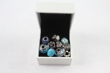 Pandora Sterling Silver Charms Heart Crown Love Floral Enamel Stone Set x 10