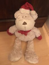 Mamas & Papas Crumble Bear Teddy Red Santa Hat & Scarf Soft Toy Comforter 13”