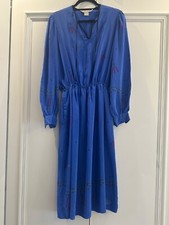 Vintage Zandra Rhodes Blue Silk Dress