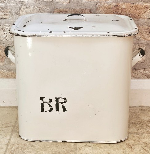 Large vintage white enamelled - large,