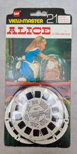 Gaf Viewmaster Alice In Wonderland 3 Reels On Card - Disney - Good Condition
