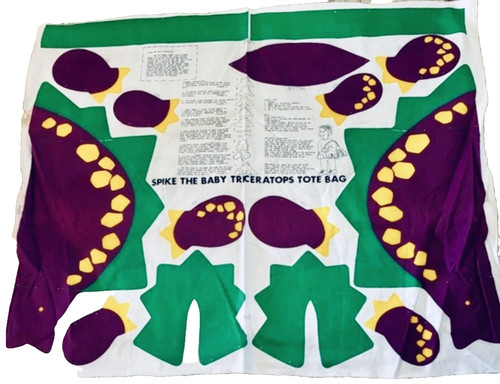 Vtg spike triceratops tote bag - vtg,
