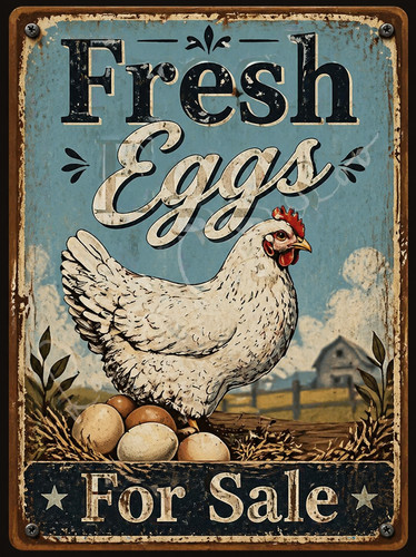 Fresh eggs for sale - fresh, vintage