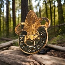 Vintage Boy Scouts Brassy Colour Pin Badge . I5