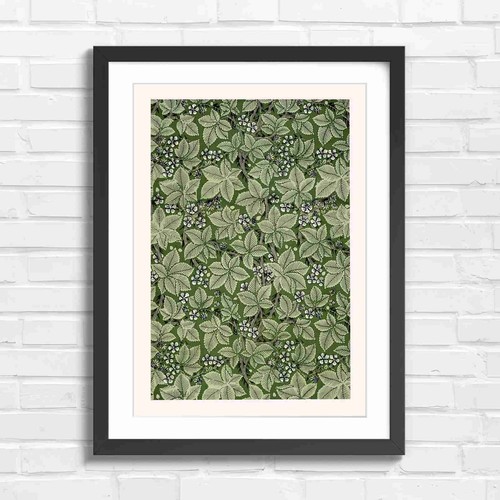 Vintage green botanical floral - green,