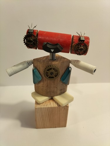 Steampunk recycled sculpture - recycled,