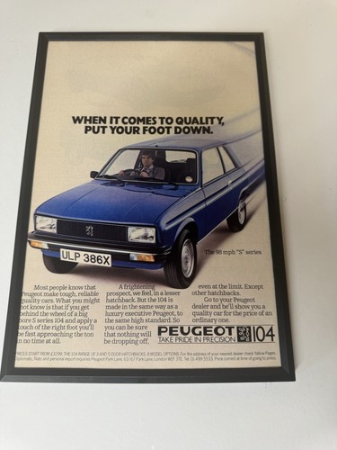 Framed original 1981 peugeot - 1981,