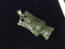 Sterling Silver 925 Jade Jadeite Buddha Pendant Necklace Charm C