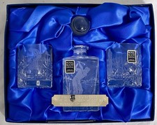 ROYAL SCOT Miniature Hand Cut Lead Crystal Set  Golf Themed 