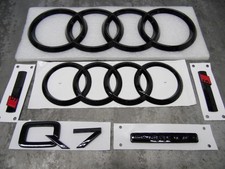 Audi Q7 4M 2016/23 Gloss Black Emblem Badges Set Front 315 mm Rear 230mm