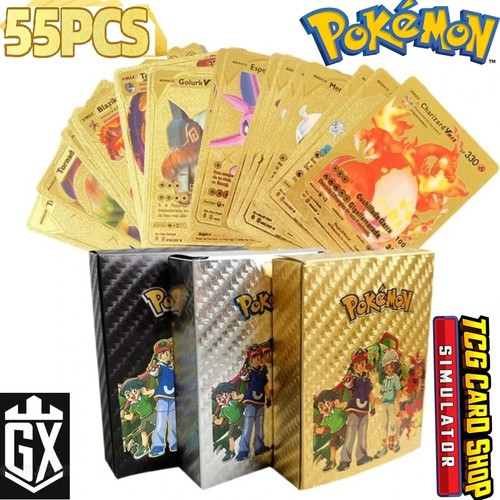 55pcs pokemon card foil gold - pokemon,
