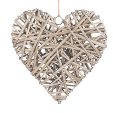 Large Full Antique Wash Wicker Heart