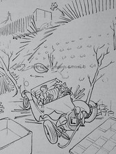 1935 Vintage Print CRASHED CAR ON DRIVING TEST - WELL, HAVE I PASSED