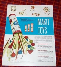 MAKIT TOYS ADVERTISEMENT. LINCOLN LOGS. TOYS & NOVELTIES MAGAZINE