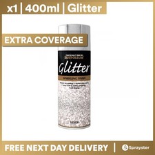 x1 Rust-Oleum Sparkling Silver Glitter Aerosol Spray Paint Clear Sealant Coat