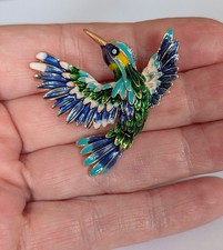 Beautiful Enamel Bird Brooch
