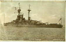 WWI postcard Royal Navy Royal Sovereign-class battleship HMS REVENGE
