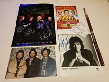 The Osmonds Various Signed Items & Band Used Drumstick - Donny, Jimmy, Wayne etc