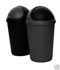 50 LITRE PLASTIC BULLET BIN FLAP TOP LID KITCHEN DUST WASTE RUBBISH PAPER BINS