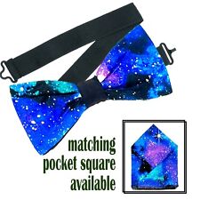 Universe Galaxy Bow Tie & Pocket Square Wedding Prom New Year Party Christmas