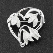Graceful Snowdrop Silver Plated Brooch from Equilibrium