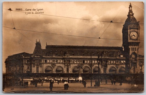 Antique postcard paris gare - postcard,