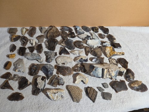 Knife river flint artifacts - knife,