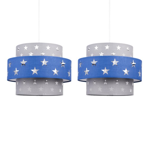 Pair blue grey star - grey, cut