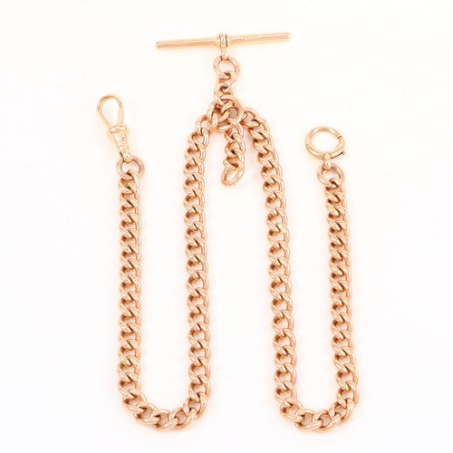 Antique 9ct gold double - gold, 52.2g