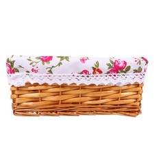 1 Pc  Handmade Storage Box Oblong Picnic Basket Wicker Flower Basket