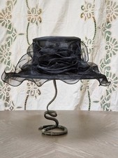 Ladies Black Organza Voile Hat