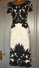 ✨ PHASE EIGHT Venezia Tapework Lace Black Ivory Evening Occasion Dress - Size 16