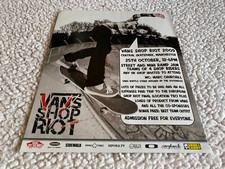 PSK32 SKATEBOARDING PICTURE/ADVERT 11X8" VANS SHOP RIOT 2009 MANCHESTER