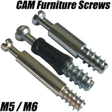 M5 M6 WOOD SCREW CAM DOWEL CONNECTOR BOLT FLAT PACK DESK WARDROBE IKEA ARGOS
