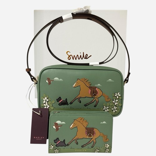 Radley handbag and purse green - handbag,