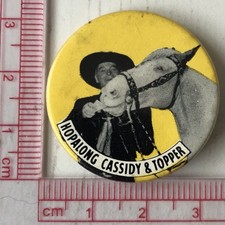 VTg Og 1950s Hopalong Cassidy & Topper Cowboy 32mm Pin Badge