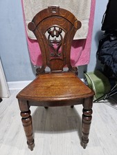 Antique Oak Gothic Hall Chair