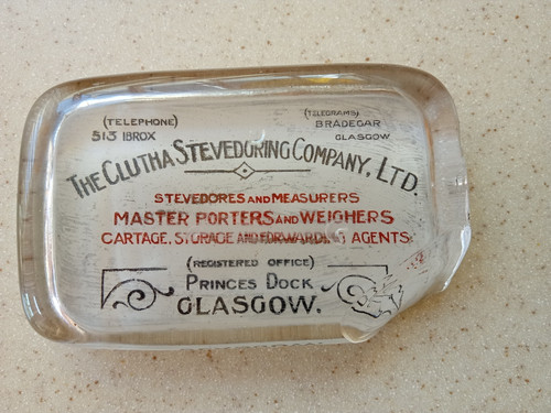 Old glass paperweight with