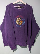 Disney Vintage Lady & The Tramp Purple Fleece Embroidered Sweatshirt, Size XL