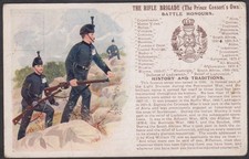 1915 POSTCARD THE RIFLE BRIGADE (THE PRINCE CONSORT'S OWN) BATTLE HONOURS