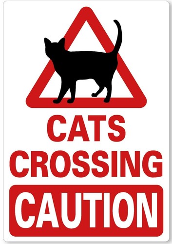 Metal sign cats crossing - metal,