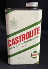 CASTROL CASTROLITE MOTOR OIL 10W 30 VINTAGE QUART TIN CAN GARAGE ADVERTISING