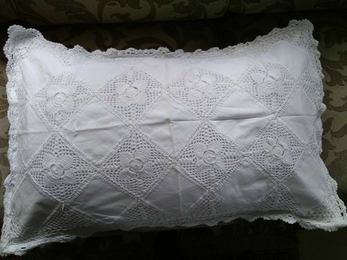 Linen lace pillow cover - 2,