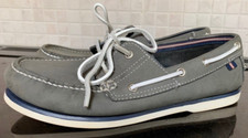 M&S CLASSIC 2 EYE NUBUCK LEATHER BOAT/DECK SHOES GREY UK 8.5