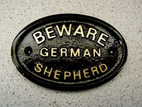 German shepherd sign - german,