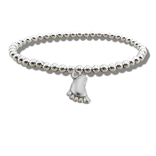 Baby foot silver beaded - baby,